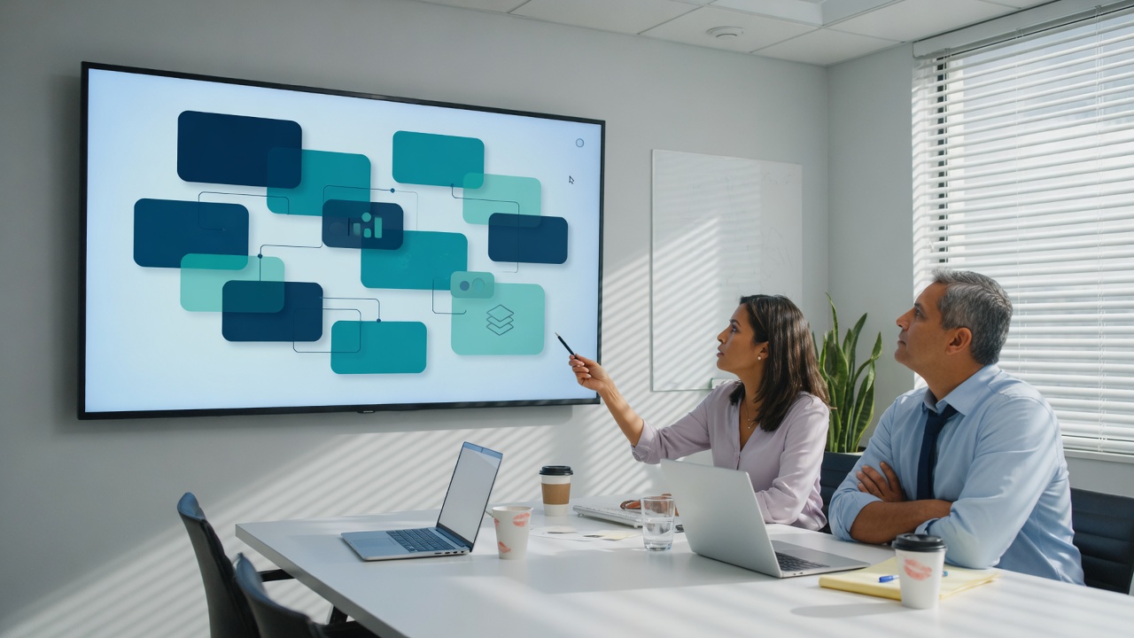 Reviewing a website information map in a meeting