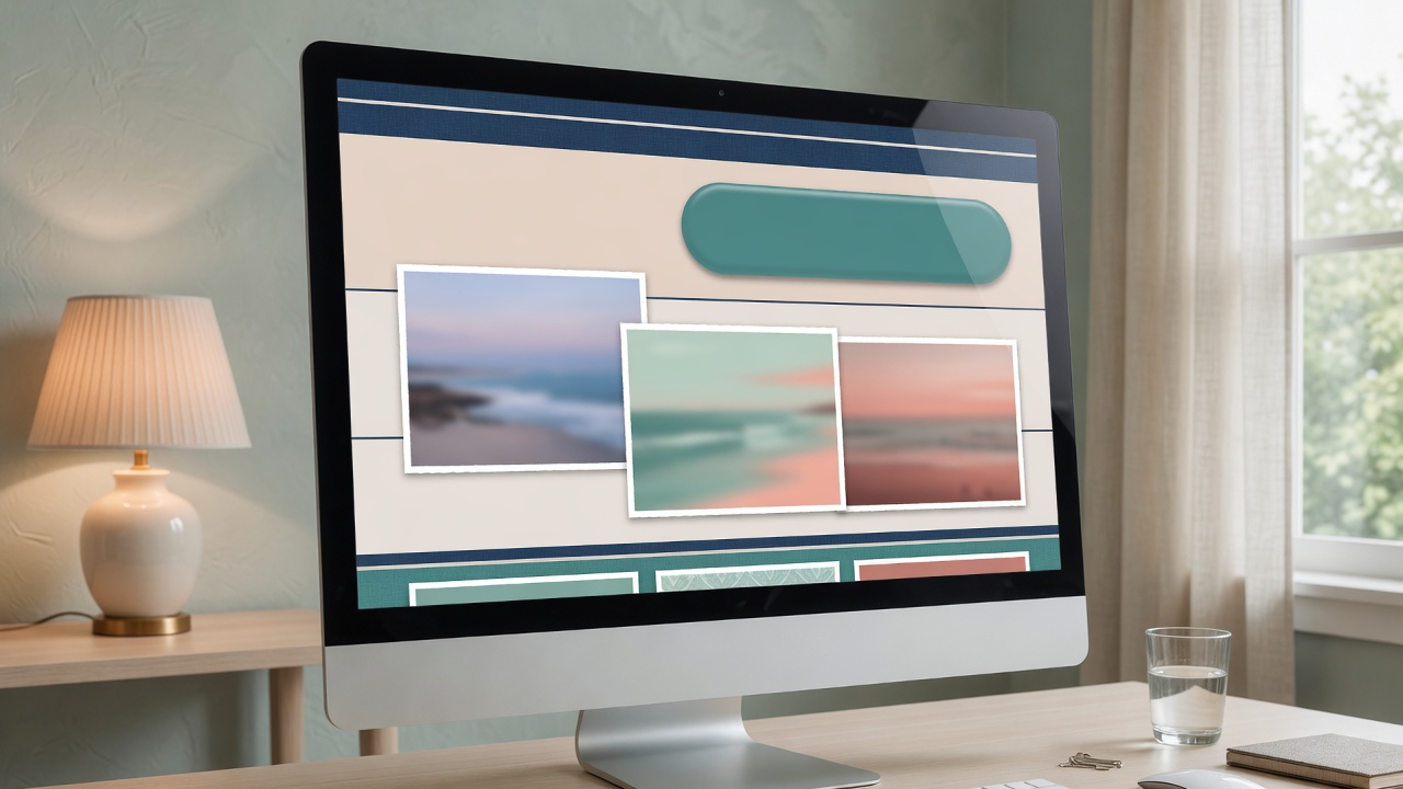 Finished custom website on a studio display